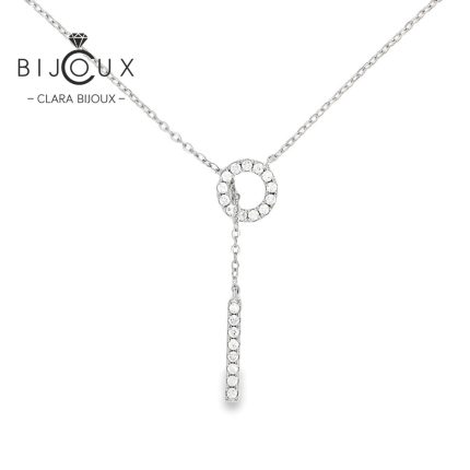 елегантно сребърно колие с родиево покритие Clara Bijoux