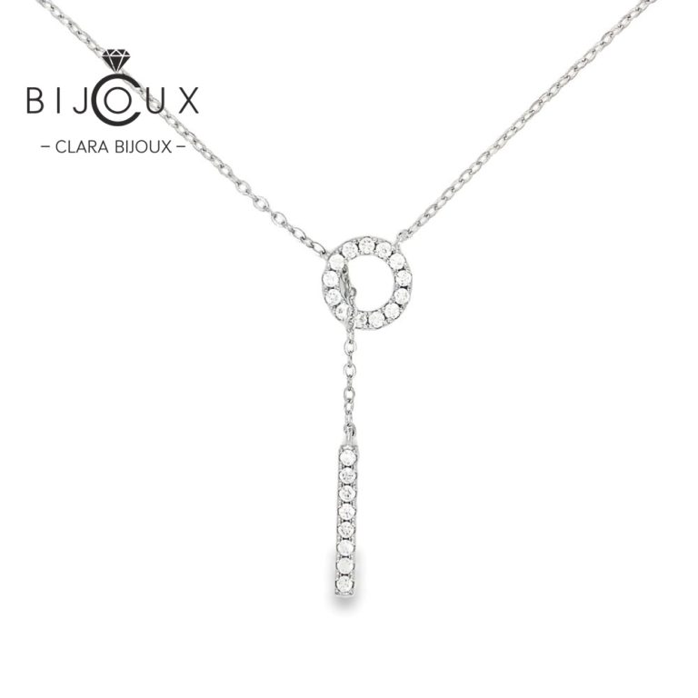 елегантно сребърно колие с родиево покритие Clara Bijoux