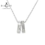 дизайнерско сребърно колие с родиево покритие Clara Bijoux
