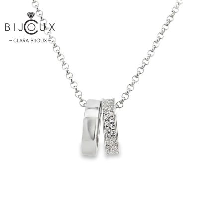 дизайнерско сребърно колие с родиево покритие Clara Bijoux