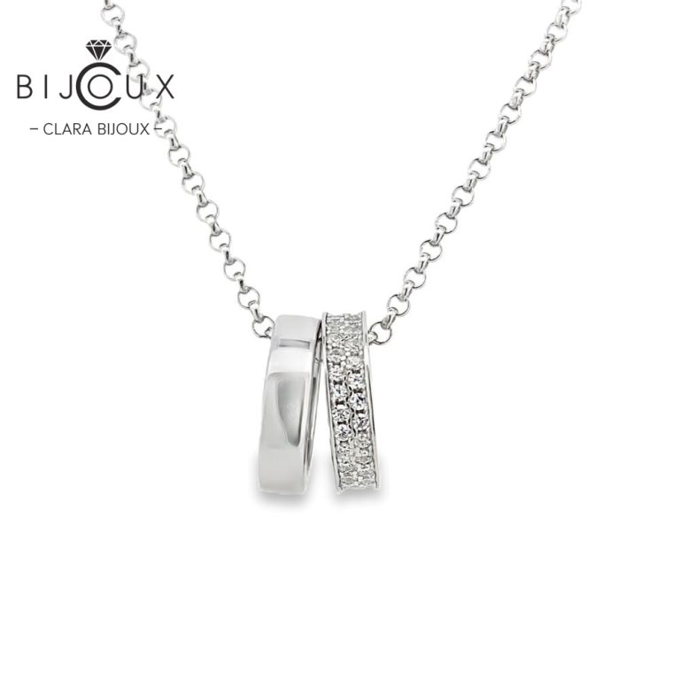 дизайнерско сребърно колие с родиево покритие Clara Bijoux