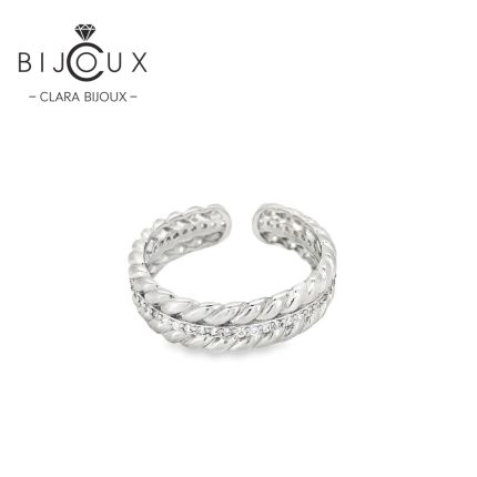 Бутиков сребърен пръстен Clara Bijoux с модерен дизайн – преден изглед