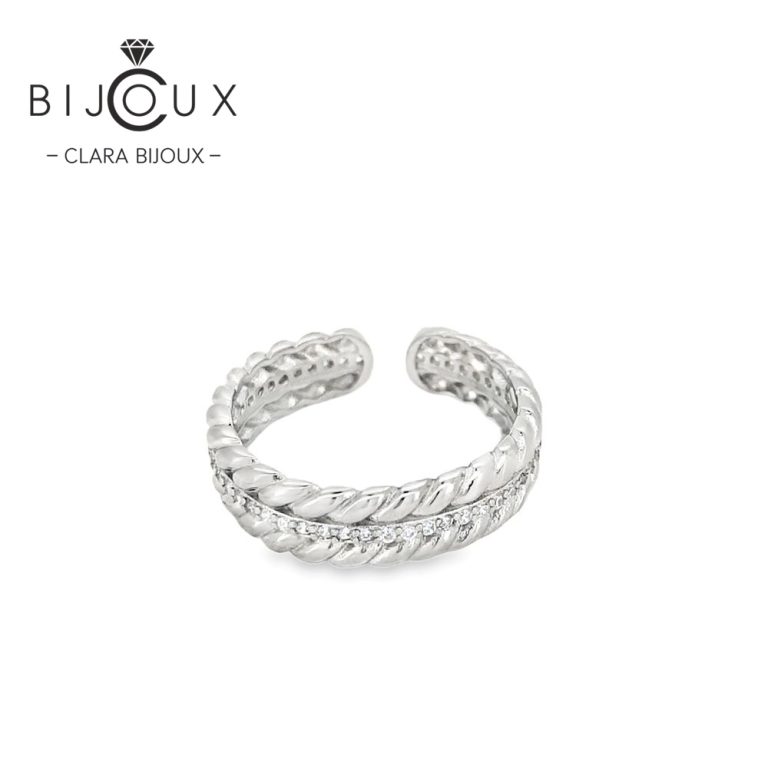 Бутиков сребърен пръстен Clara Bijoux с модерен дизайн – преден изглед