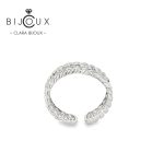 Сребърен пръстен Clara Bijoux с фина инкрустация и регулируем размер – детайл