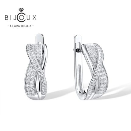 елегантни обеци Clara Bijoux с бели камъни