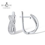 бутикови сребърни обеци Clara Bijoux с преплетен дизайн