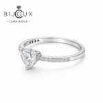 Елегантен сребърен пръстен сърце с бял CZ Clara Bijoux