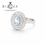 Сребърен пръстен с естествен аквамарин Clara Bijoux