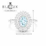Елегантен сребърен пръстен Clara Bijoux с естествен син аквамарин