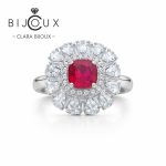 Луксозен сребърен пръстен с червен кристал Clara Bijoux