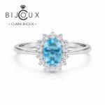 Сребърен пръстен със син кристал Clara Bijoux