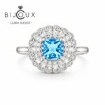 Сребърен пръстен със Swiss Blue Topaz Clara Bijoux
