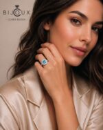 Дама със сребърен пръстен със Swiss Blue Topaz Clara Bijoux