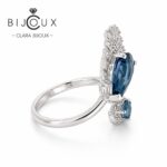 Луксозен дамски пръстен от сребро 925 с London Blue Topaz