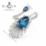 Елегантен сребърен пръстен Clara Bijoux с тъмносин топаз
