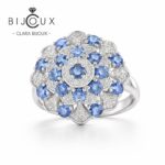 Луксозен сребърен пръстен със сапфир Clara Bijoux