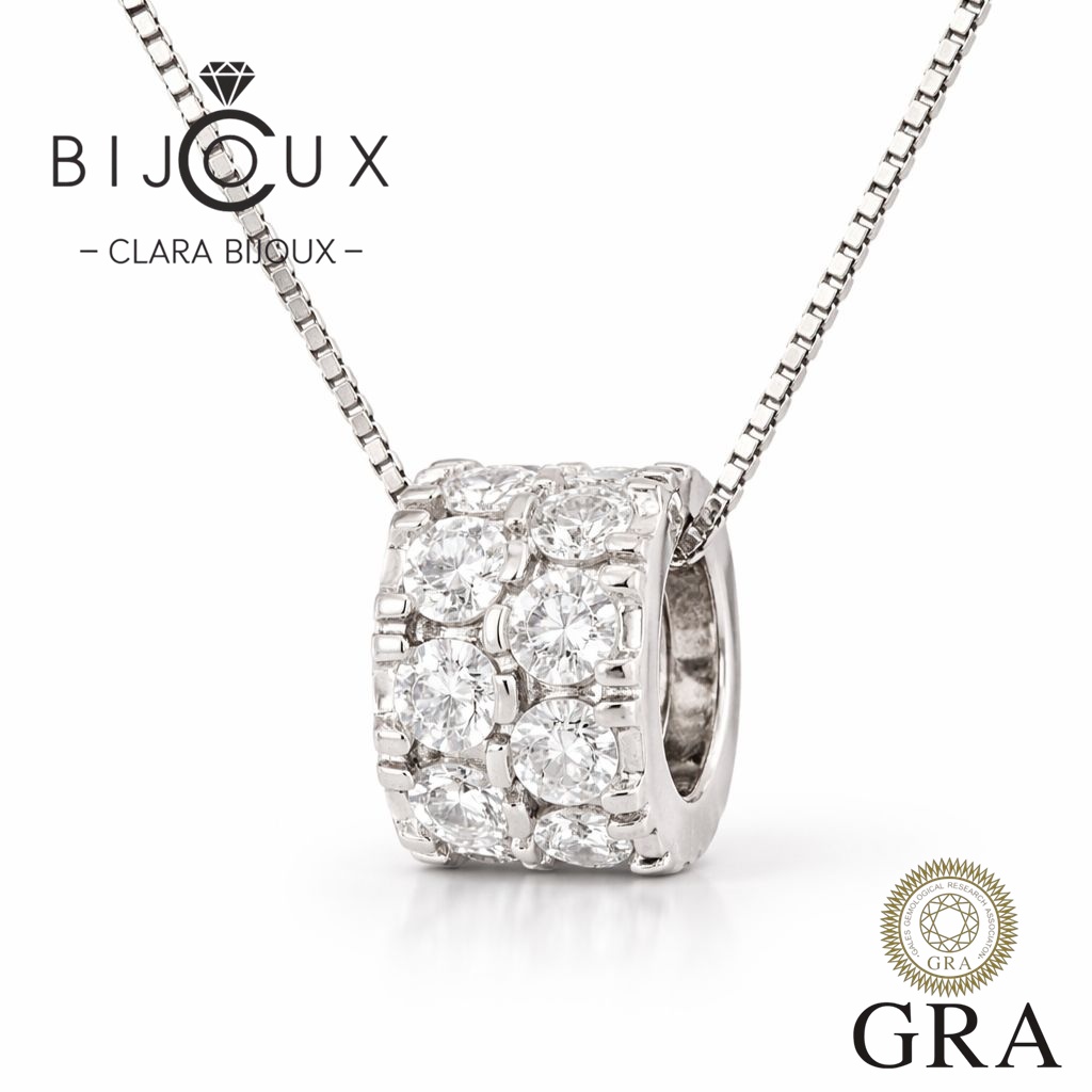 MJN8661 Бутиково сребърно колие с мойсанити 1.6ct и изискан блясък