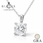 Бутиково сребърно колие с мойсанит 3ct Clara Bijoux
