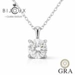Луксозно сребърно колие с мойсанит 3ct