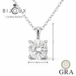 Сребърно колие с мойсанит 3ct Clara Bijoux