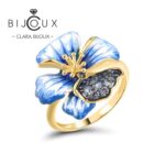 Сребърен пръстен с емайл и син шпинел Clara Bijoux